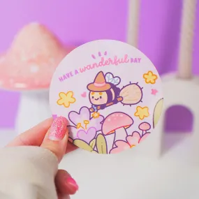 Bumblebutt Magical Pastel Witch Coaster | Wanderful Day Design | Cute & Whimsical Decor
