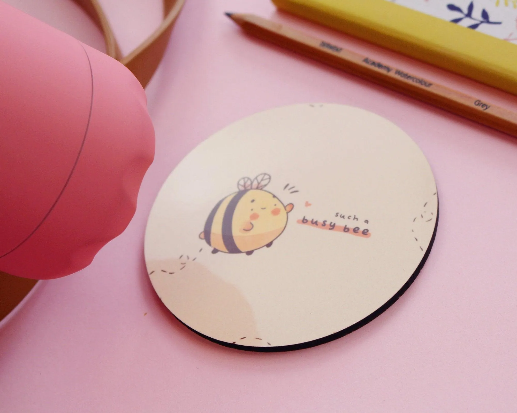 Busy Bee Positivity Coaster | Bumblebutt Bumble Bee Desk Decor