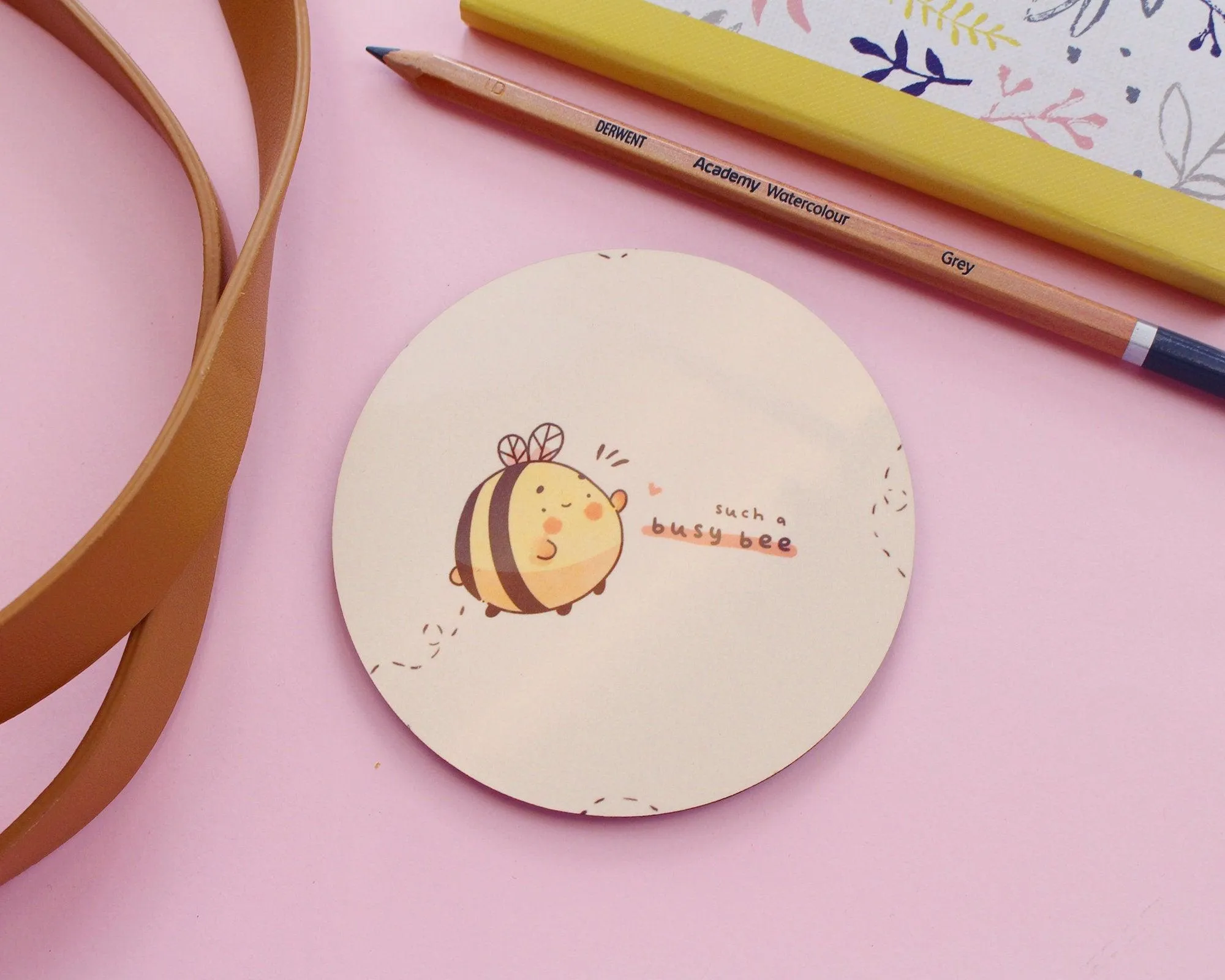 Busy Bee Positivity Coaster | Bumblebutt Bumble Bee Desk Decor