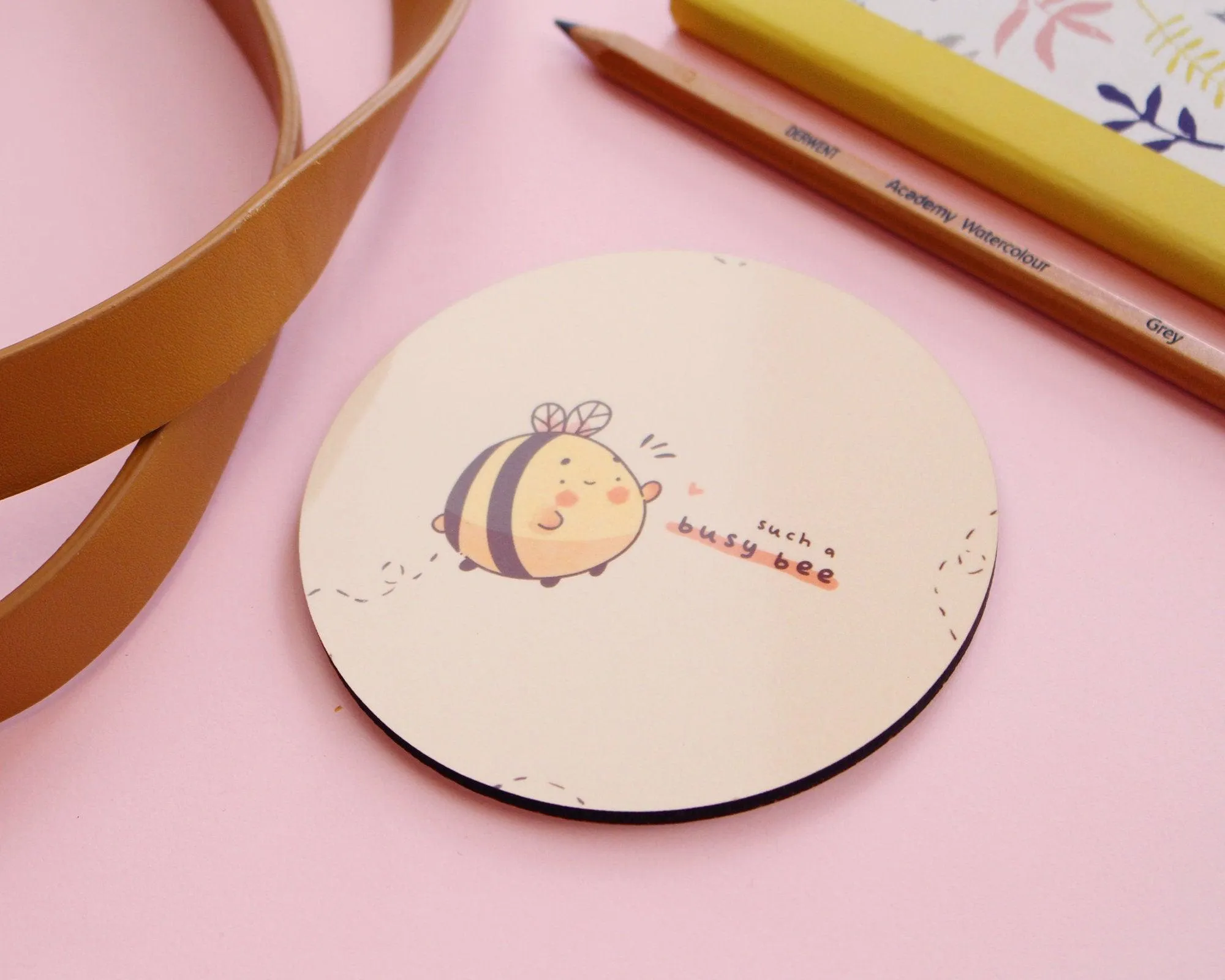 Busy Bee Positivity Coaster | Bumblebutt Bumble Bee Desk Decor