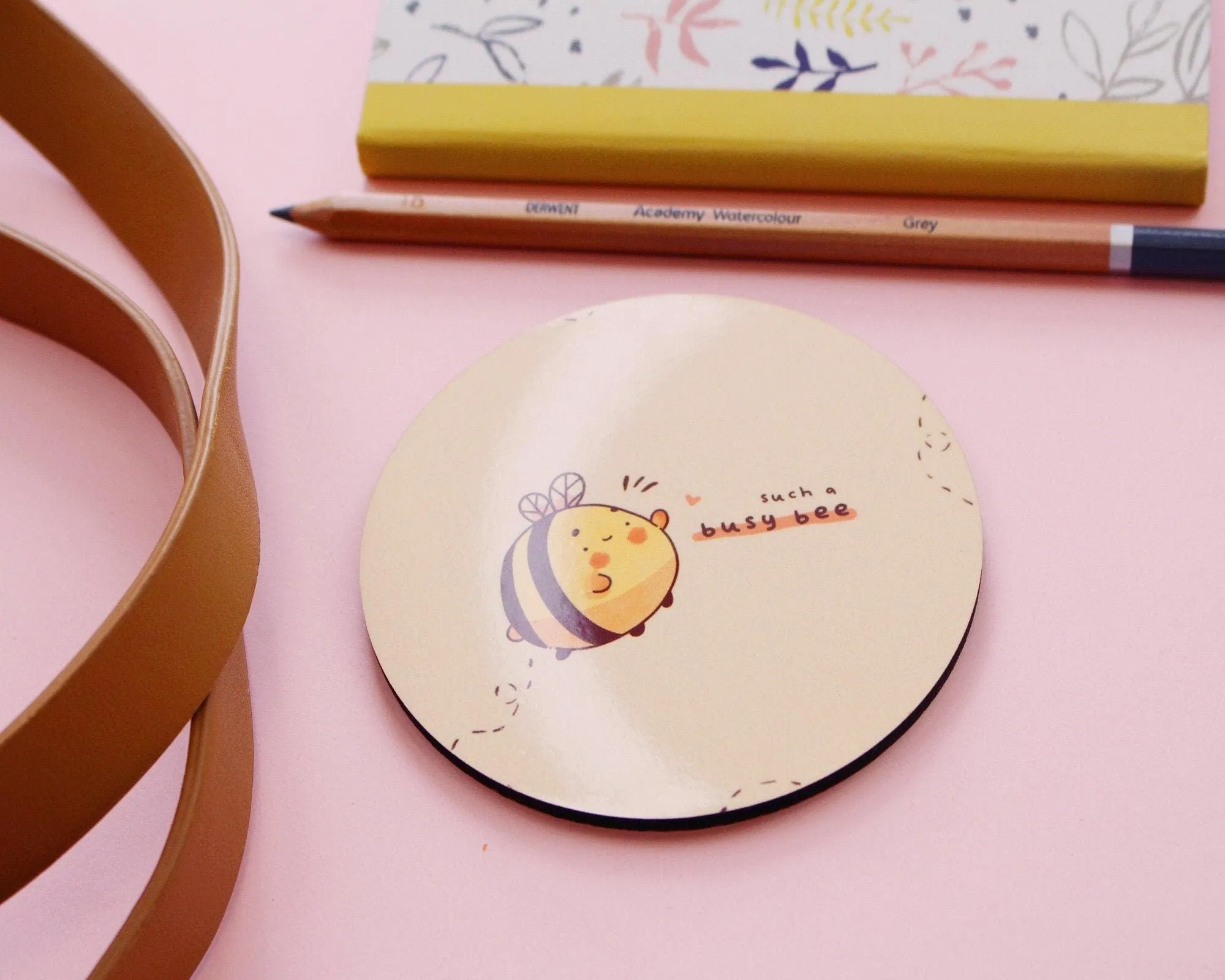 Busy Bee Positivity Coaster | Bumblebutt Bumble Bee Desk Decor