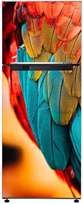 Byteon Abstract Beautiful Decorative Multicolour Feather Extra lardge Fridge Sticker for Fridge Decor (PVC Vinyl Multicolor) fd357