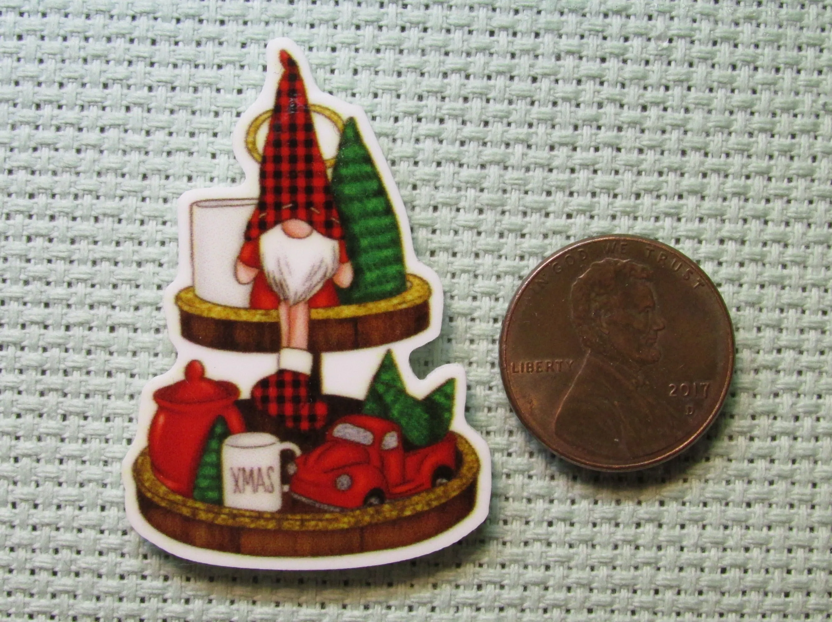 Christmas Gnome Needle Minder, Cover Minder, Magnet