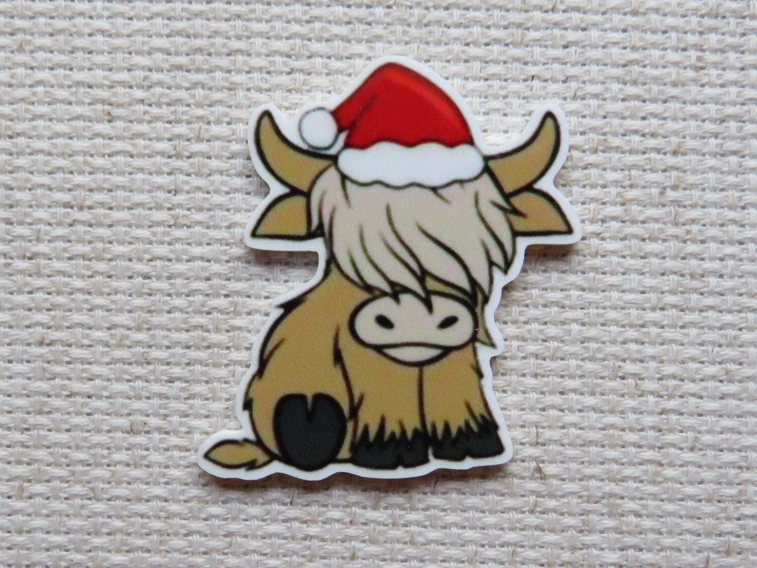 Christmas Highland Cow Needle Minder, Cover Minder, Magnet