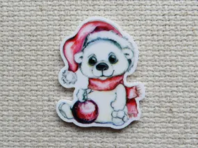 Christmas Polar Bear Needle Minder, Cover Minder, Magnet