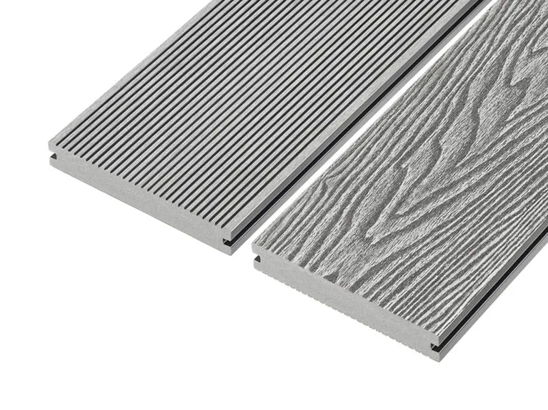 Cladco Solid Woodgrain Effect Reversible Composite Decking Board - 4m (All Colours)