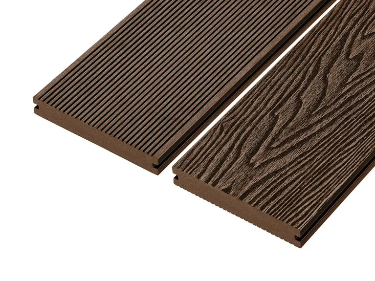 Cladco Solid Woodgrain Effect Reversible Composite Decking Board - 4m (All Colours)