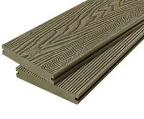Cladco Solid Woodgrain Effect Reversible Composite Decking Board - Olive Green (4m)