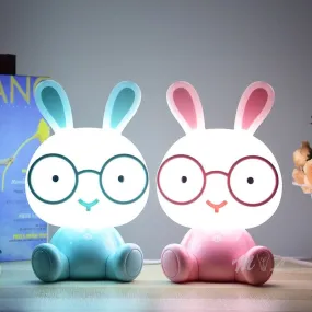 Cute Glasses Rabbit Night Light