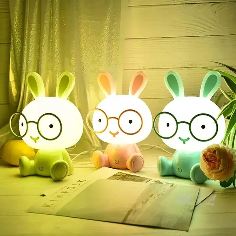 Cute Glasses Rabbit Night Light