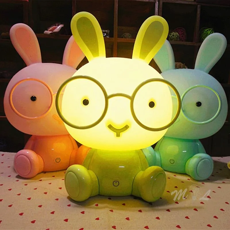 Cute Glasses Rabbit Night Light