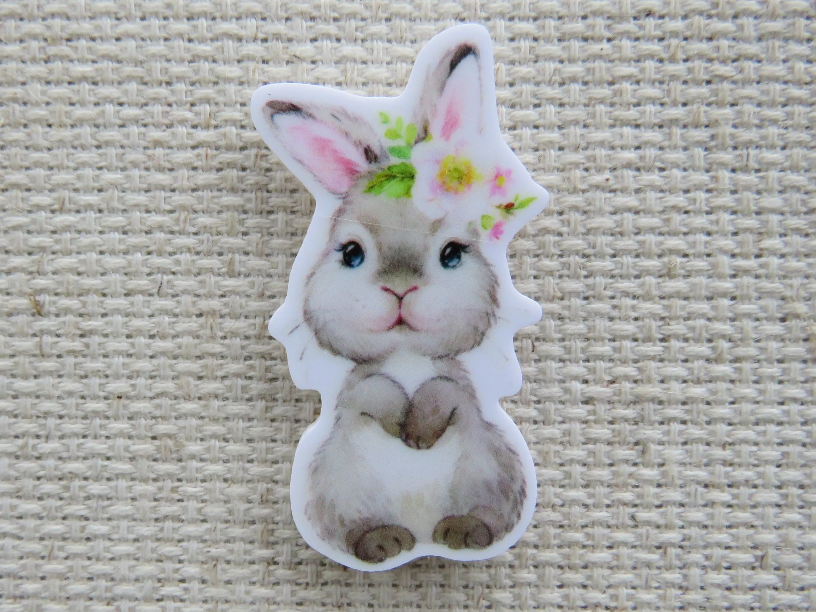 Cute Grey Bunny Needle Minder, Cover Minder, Magnet