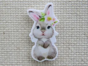 Cute Grey Bunny Needle Minder, Cover Minder, Magnet