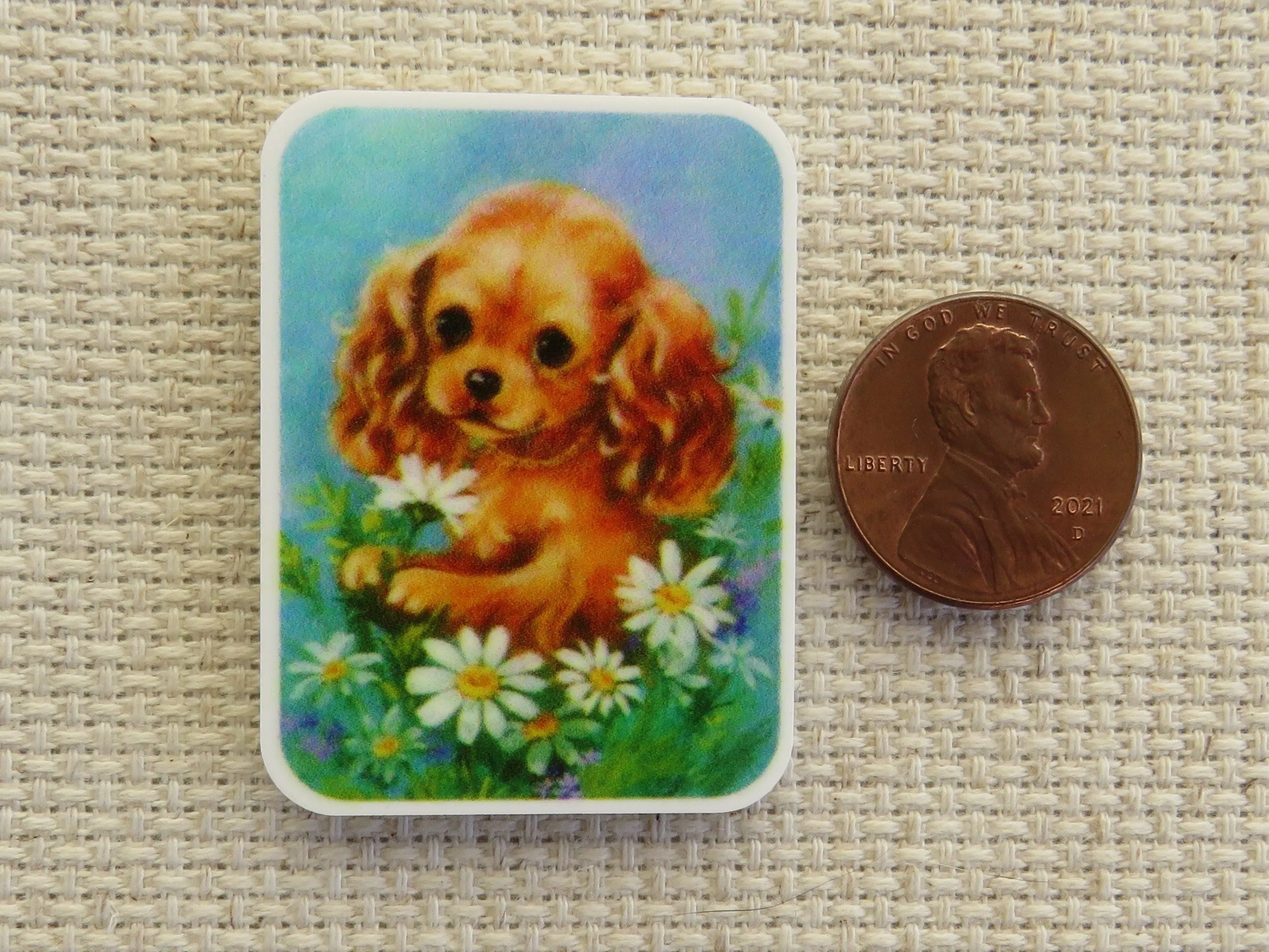 Cute Spaniel Puppy Needle Minder, Cover Minder, Magnet