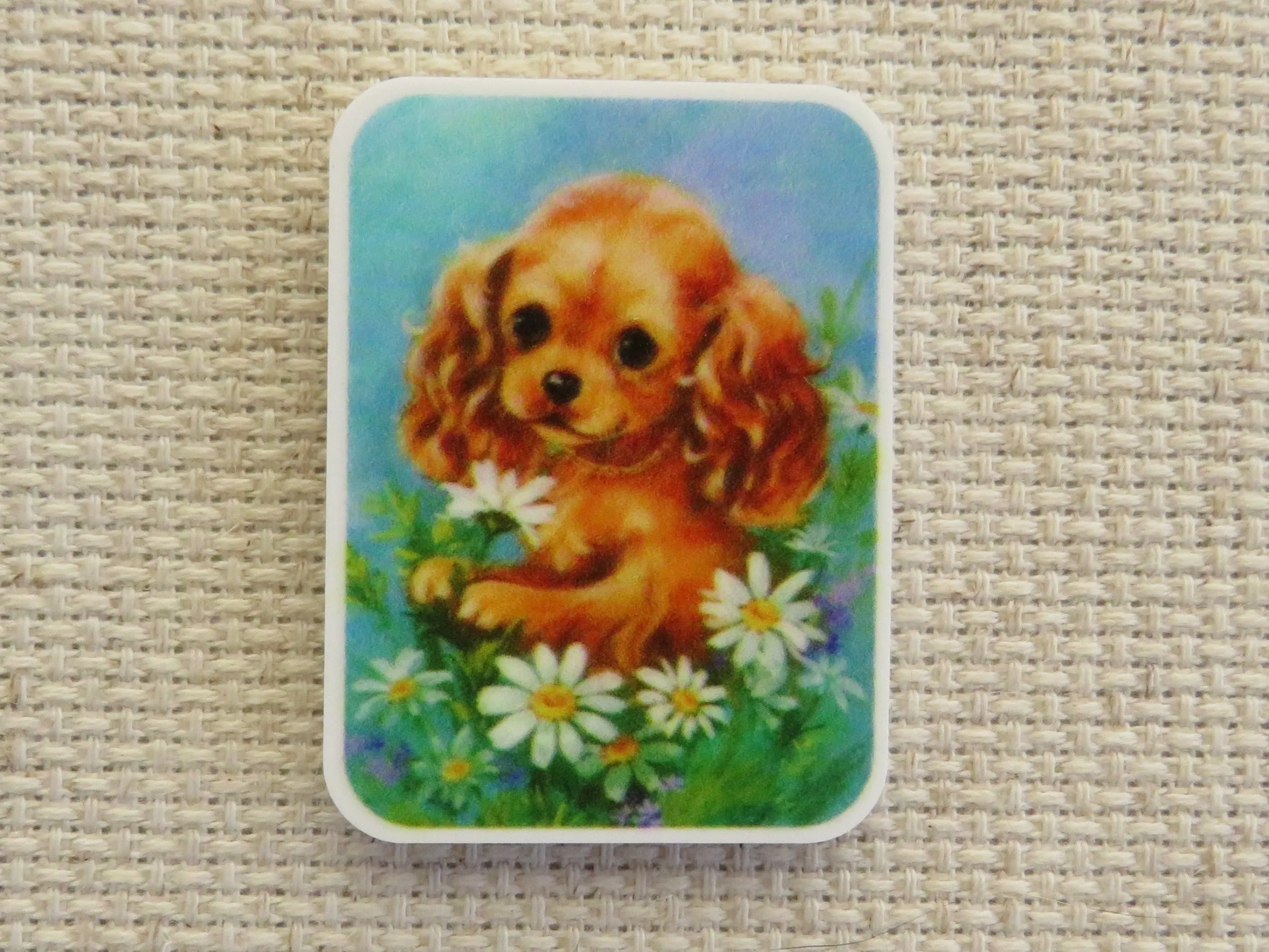 Cute Spaniel Puppy Needle Minder, Cover Minder, Magnet