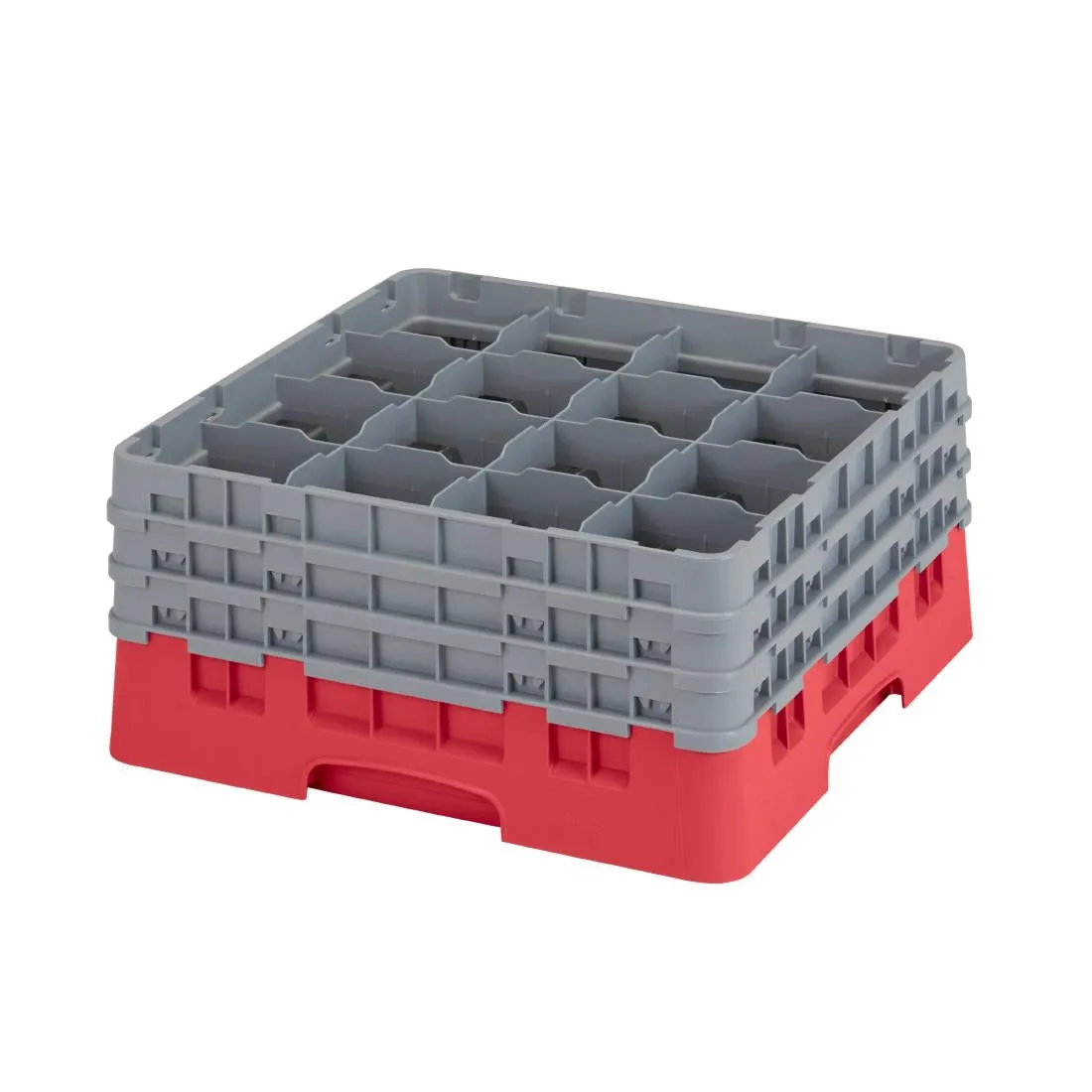 CZ217 Cambro Camrack Red 16 Compartments Max Glass Height 197mm
