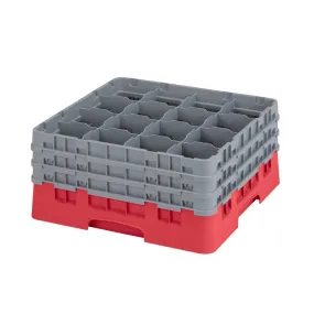 CZ217 Cambro Camrack Red 16 Compartments Max Glass Height 197mm