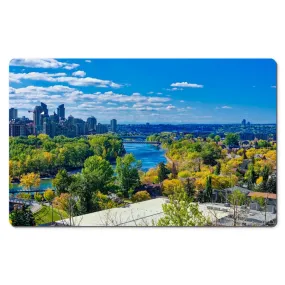 Desk Mats - McHugh Bluff Bow River Peace Bridge Fall HDR