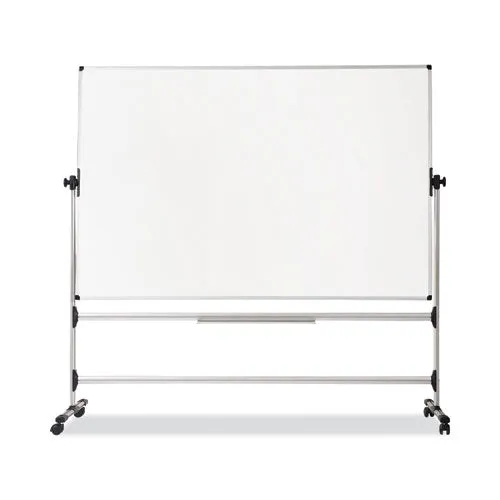 Earth Silver Easy Clean Mobile Revolver Dry Erase Boards, 36 X 48, White Surface, Silver Steel Frame