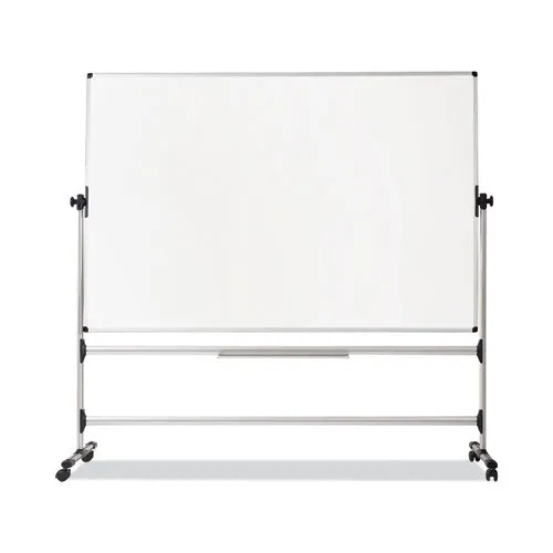 Earth Silver Easy Clean Mobile Revolver Dry Erase Boards, 48 X 70, White Surface, Silver Steel Frame