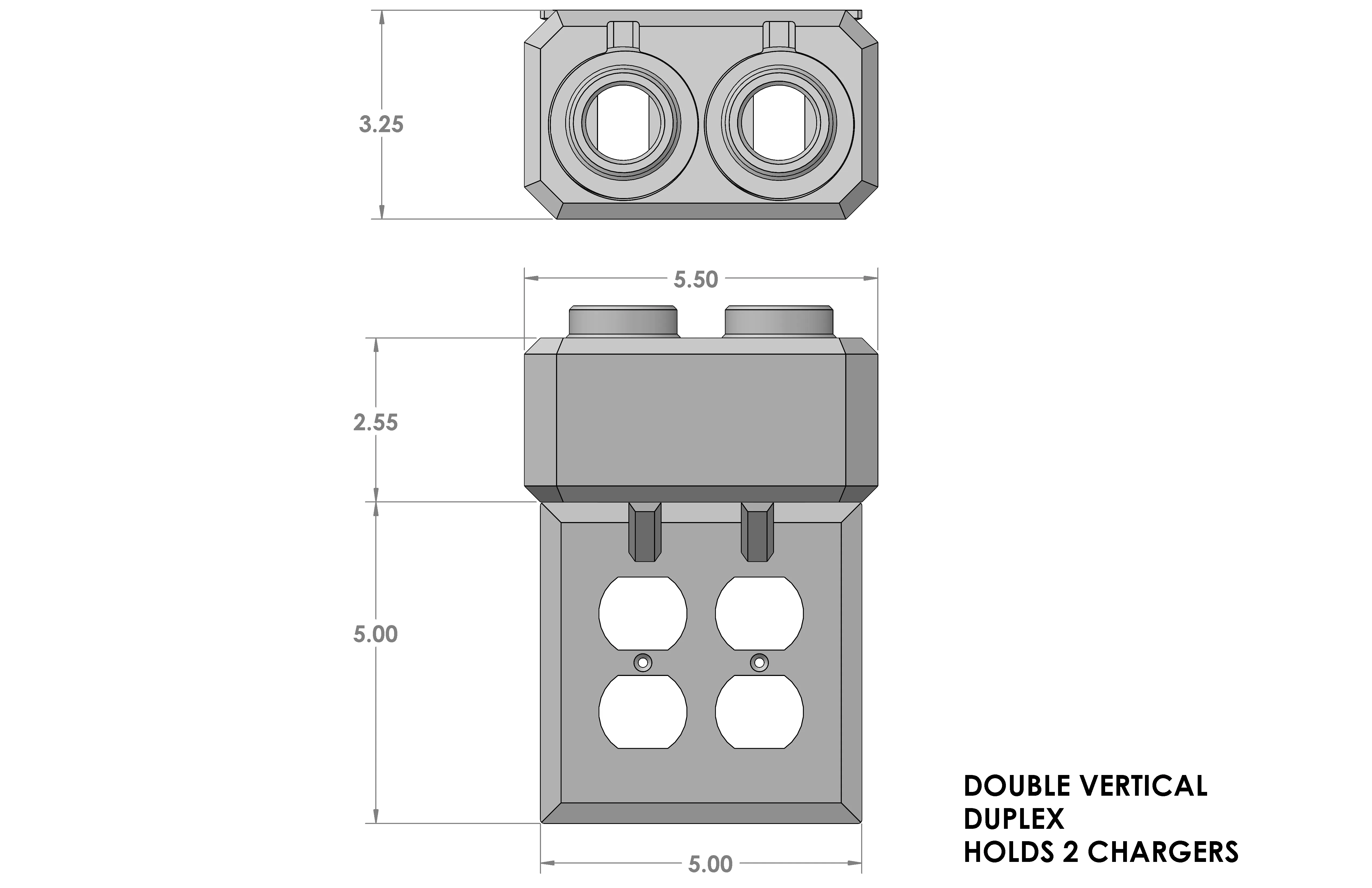 Electric Toothbrush Holder, Wall Mount, Oral-B iO, 1 to 2 Chargers