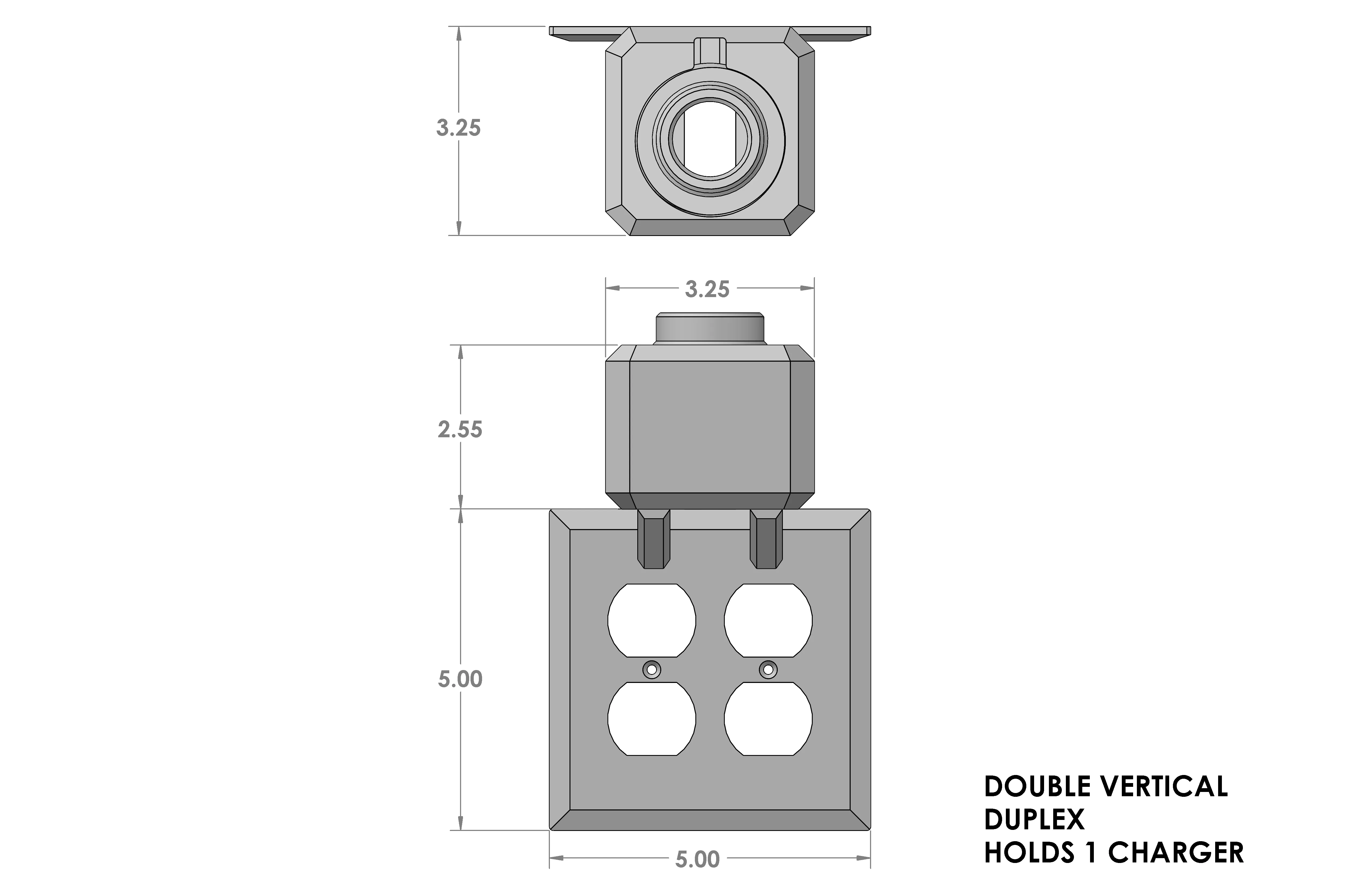 Electric Toothbrush Holder, Wall Mount, Oral-B iO, 1 to 2 Chargers