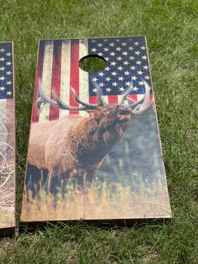 Elk Flag Cornhole Set With Bean Bags