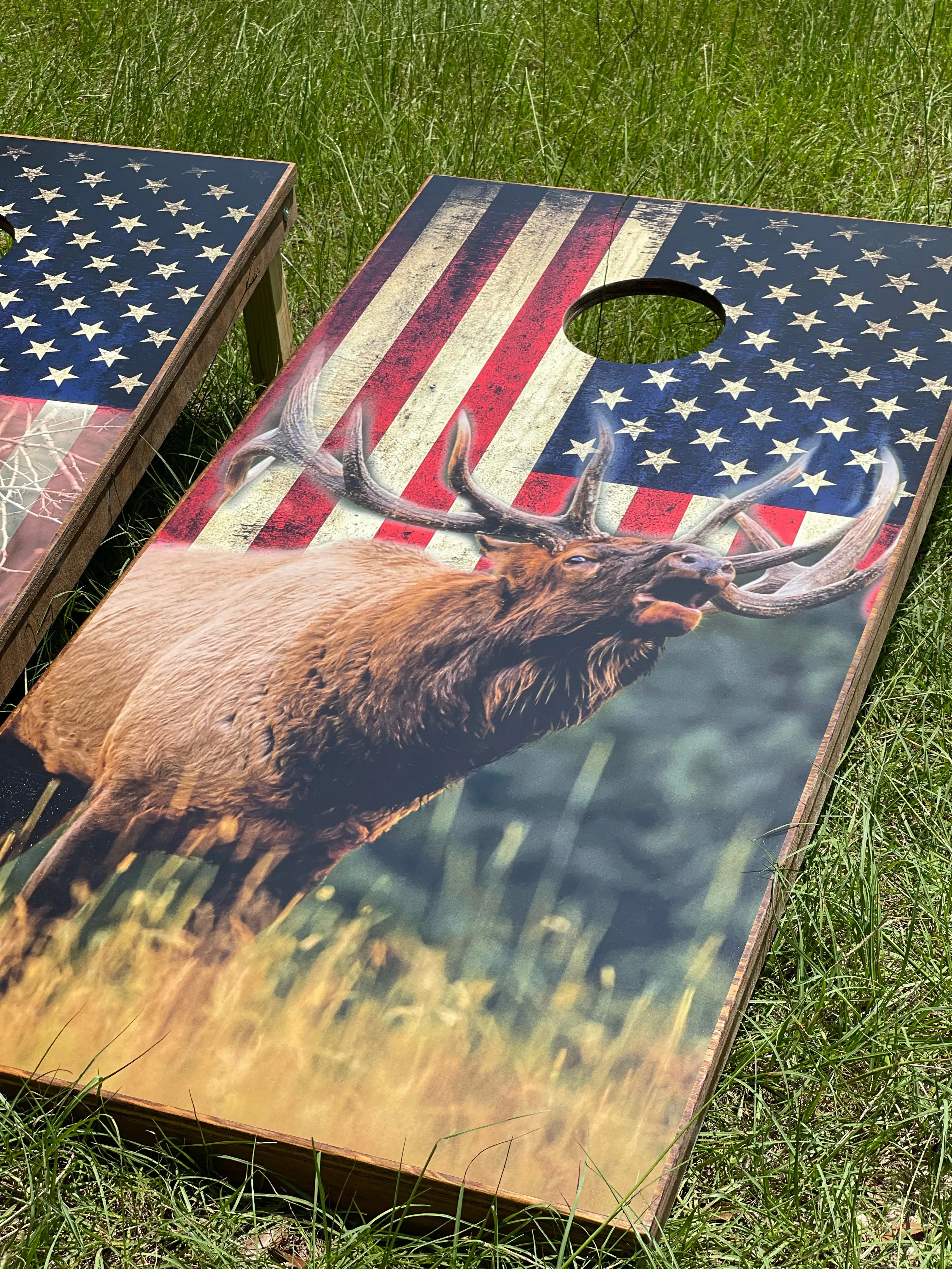 Elk Flag Cornhole Set With Bean Bags