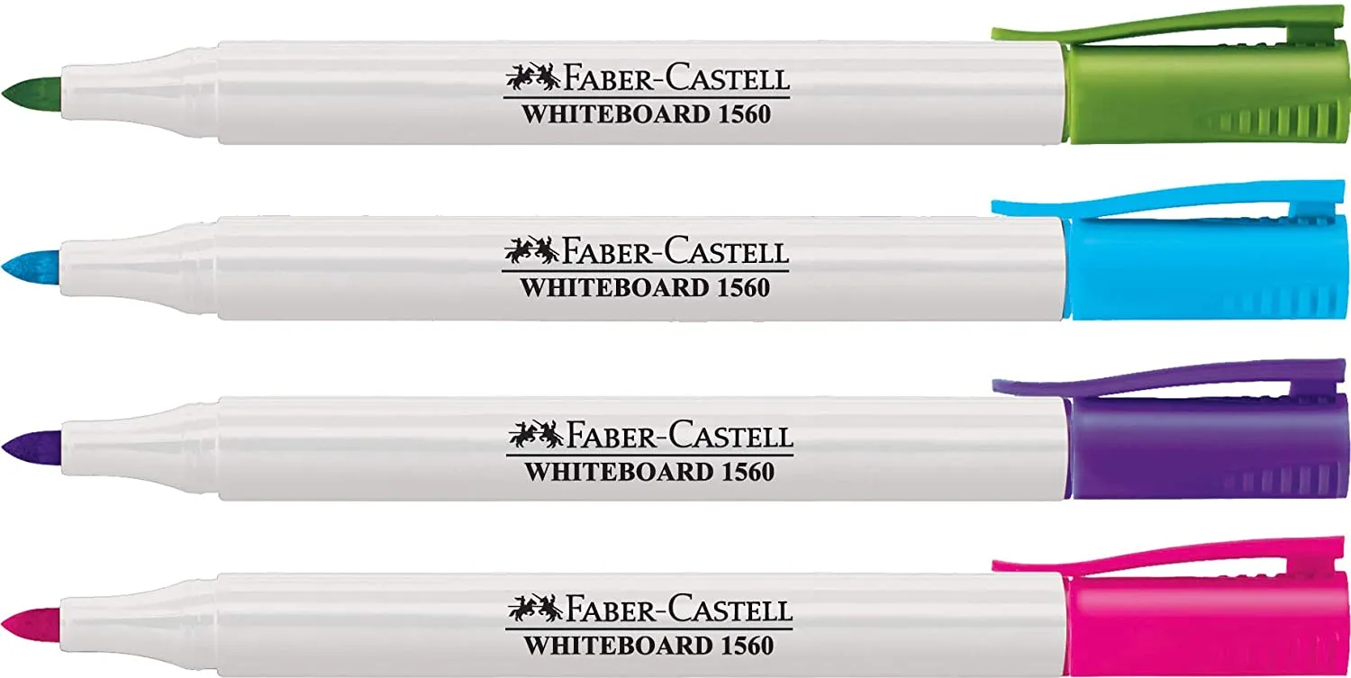 FABER-CASTELL Marker Slim White Board creative PET Box of 4