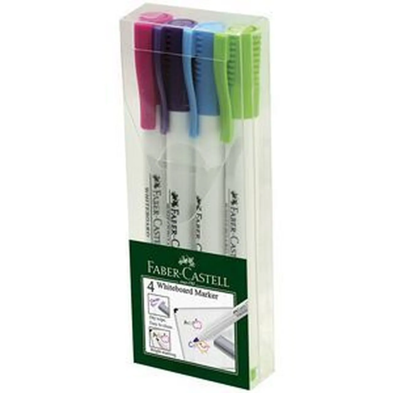 FABER-CASTELL Marker Slim White Board creative PET Box of 4