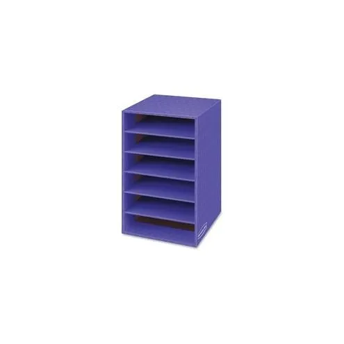 Fellowes 6 Compartment Shelf Organizer - 6 Compartment(s) - Compartment Size 2.63" x 11" x 13" - 18" Height x 11.9" Width x 13.3" Depth - Desktop - Recycled - Purple - Corrugated Paper - 1Each