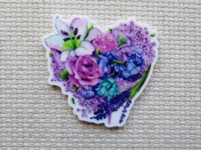 Floral Heart Needle Minder, Cover Minder, Magnet
