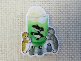 Frothy Penguin Drink Needle Minder, Cover Minder, Magnet