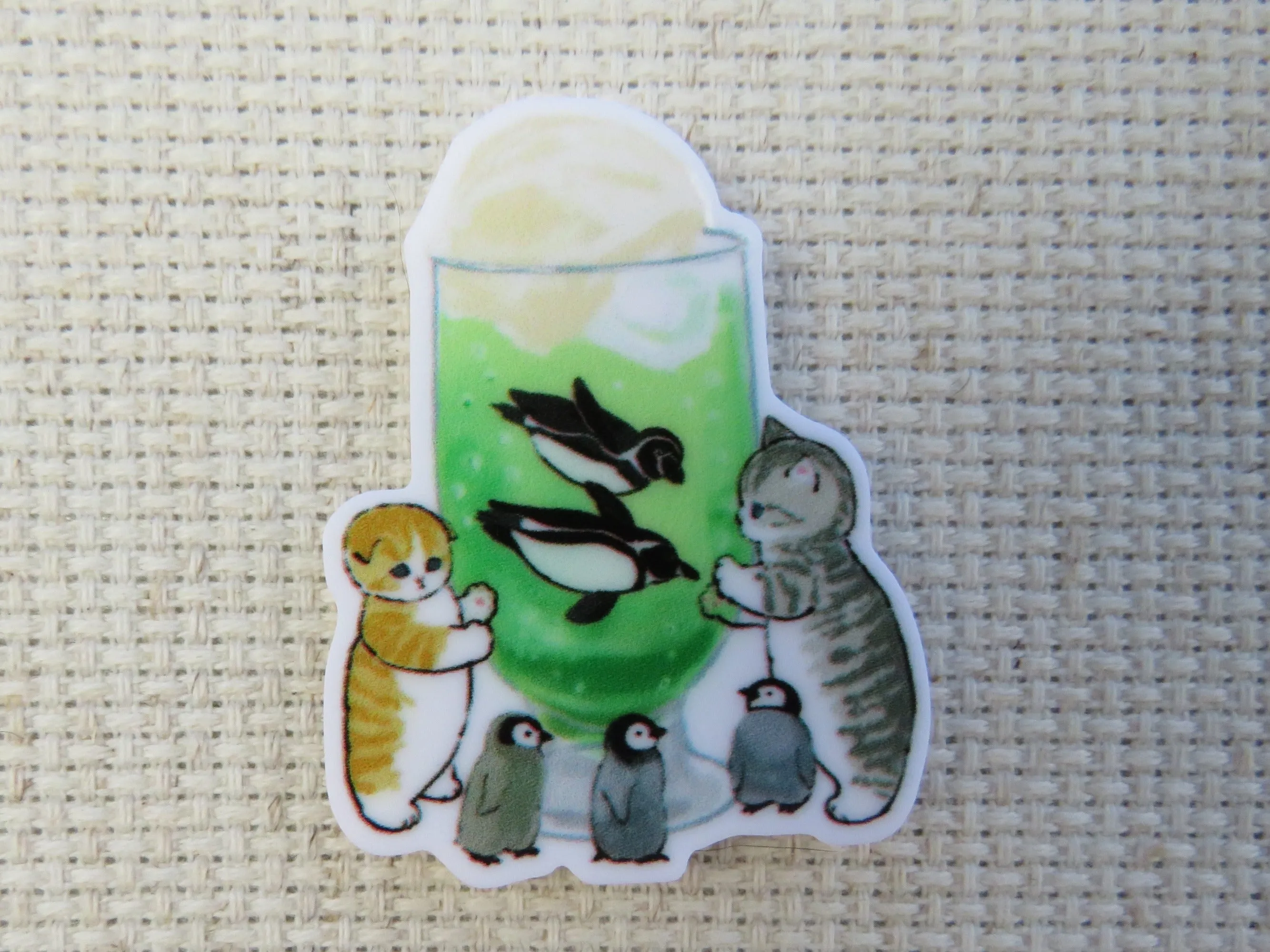 Frothy Penguin Drink Needle Minder, Cover Minder, Magnet