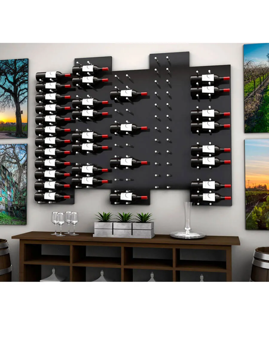 Fusion Wine Wall (Label Forward) - Black Acrylic (3 Foot)