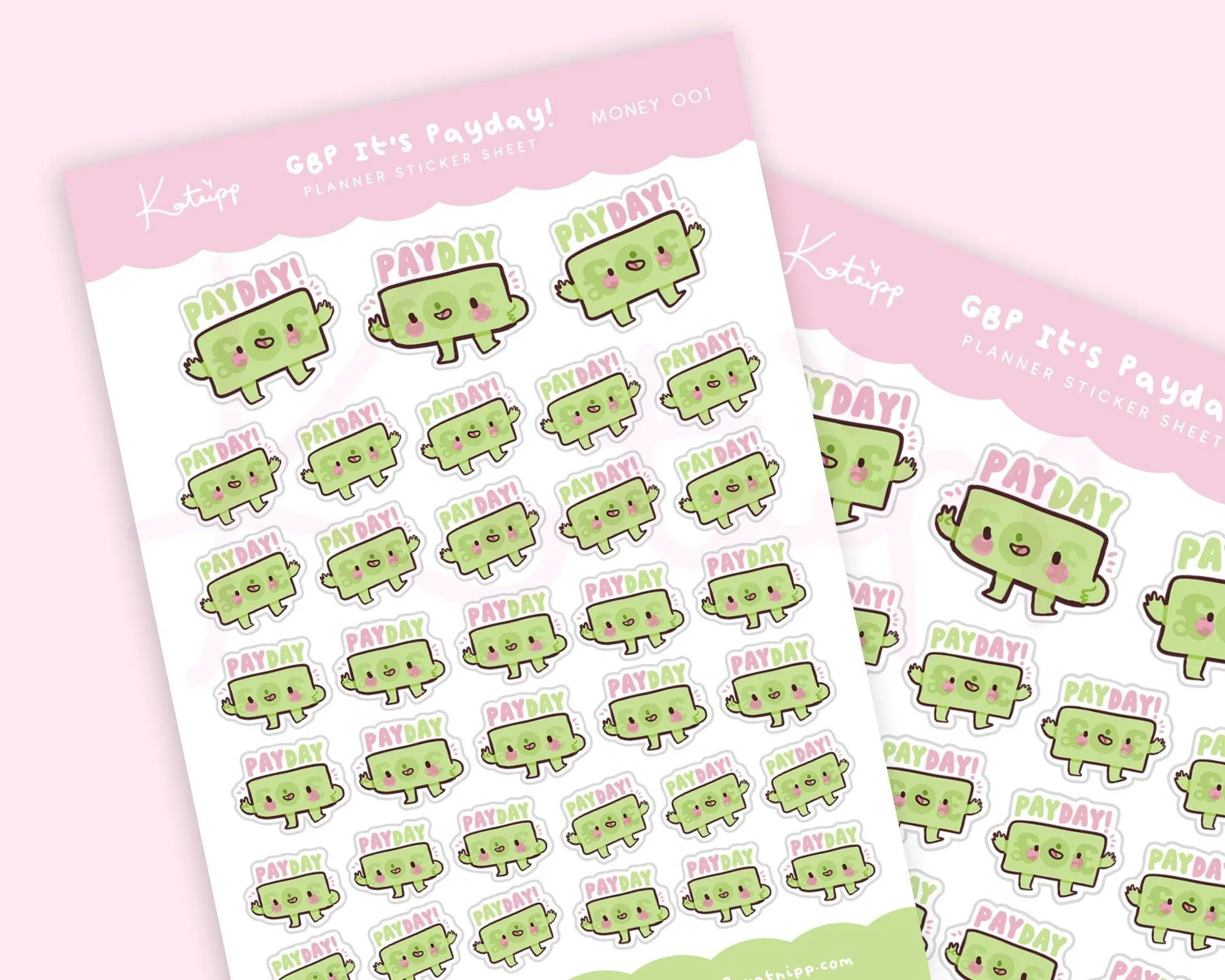 GBP Payday Sticker Sheet │ Cute Budget Planner Stickers │ Kawaii Money Reminder │ MONEY 001