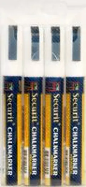 Genware SMA510-V4-WT Chalkmarkers 4 Pack White Medium