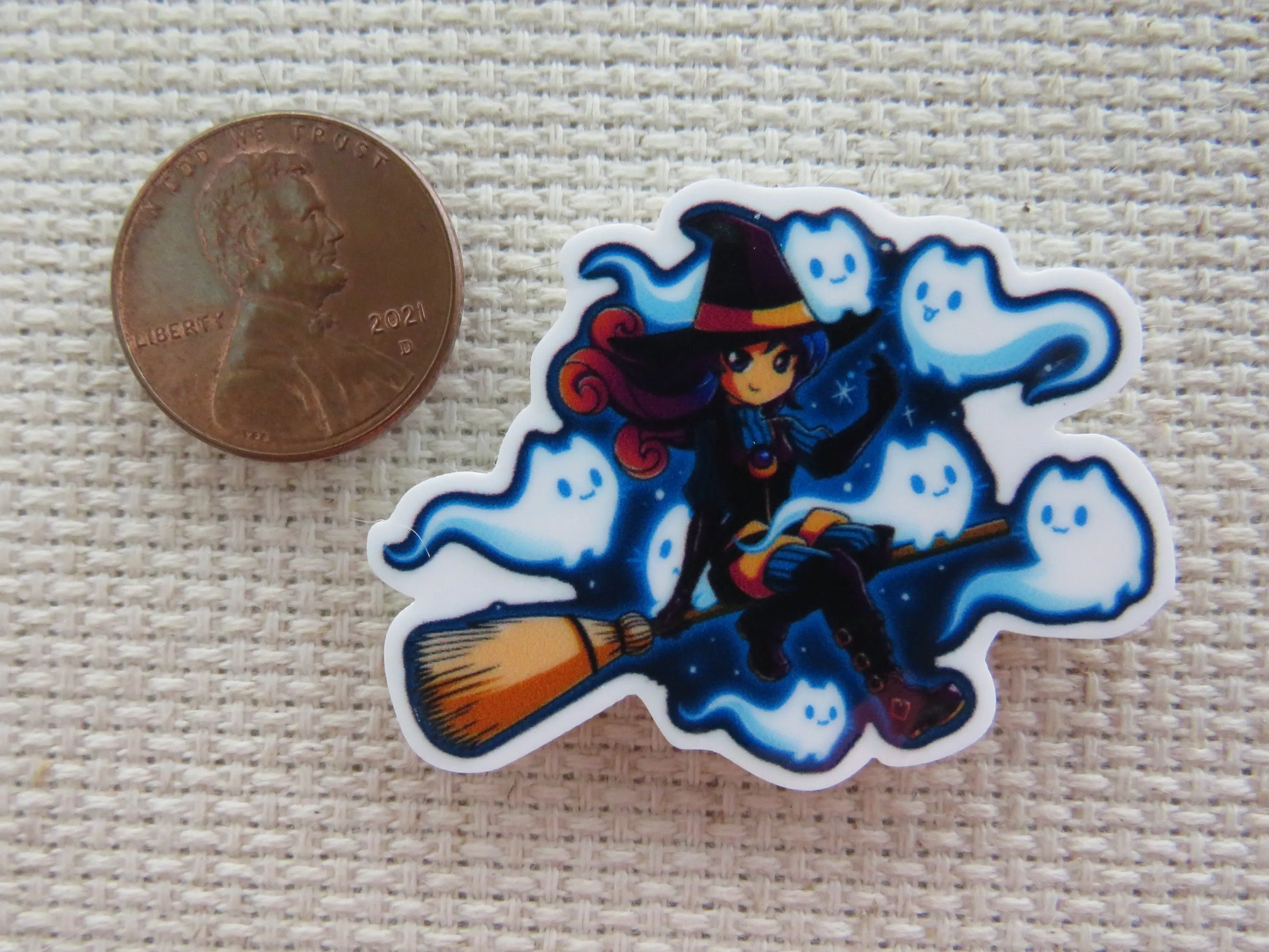 Ghost Loving Witch Needle Minder, Cover Minder, Magnet LAST ONE!