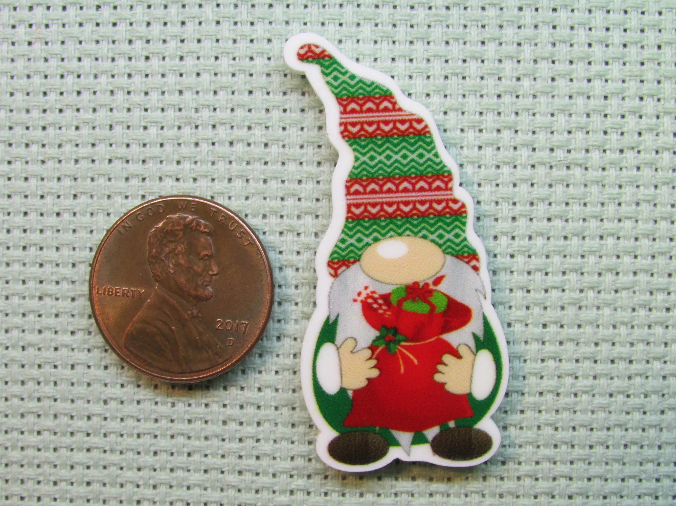 Gift Giving Gnome Needle Minder, Cover Minder, Magnet