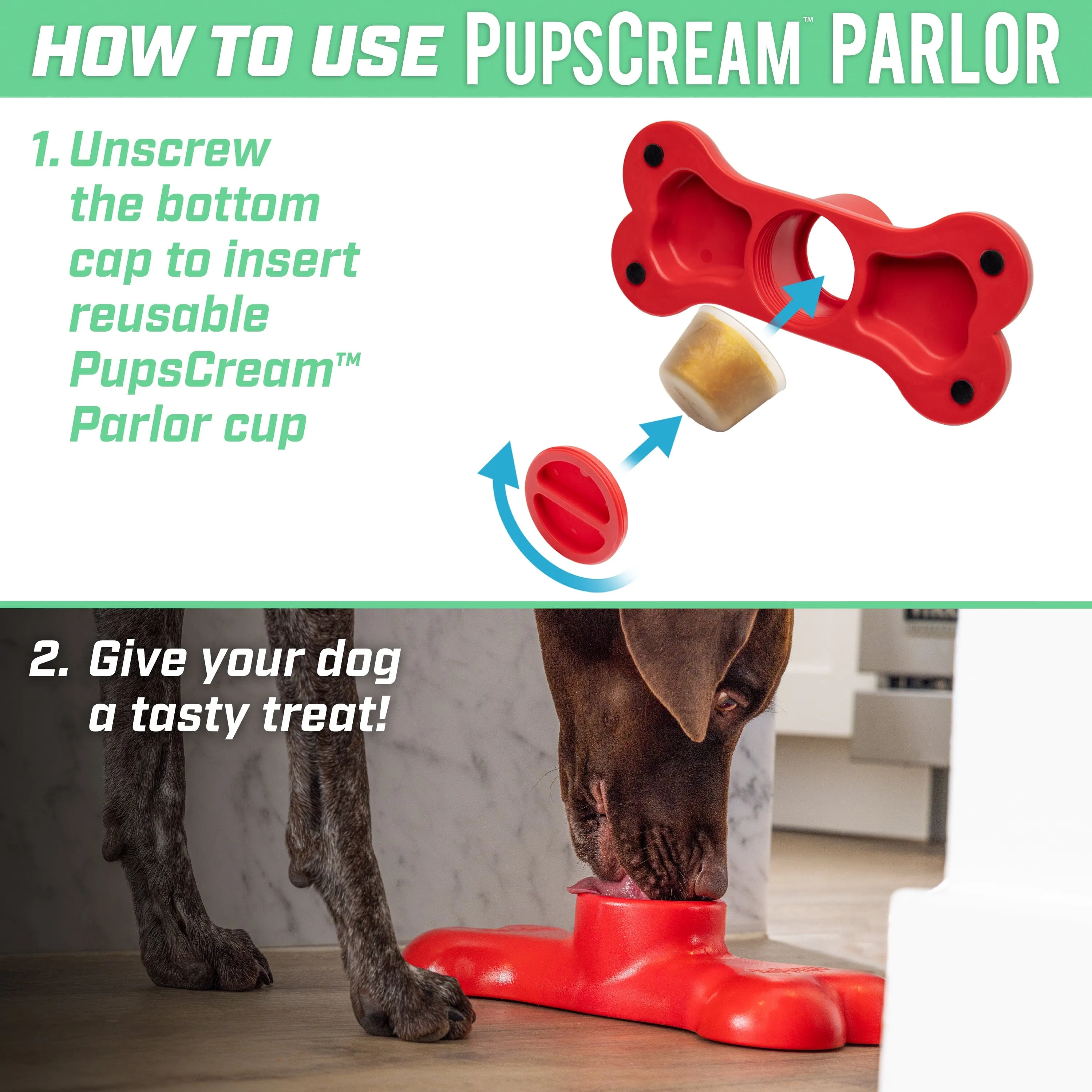 GoSports Pets PupsCream Parlor - Frozen Dog Treat & Ice Cream Holder - Non-Slip
