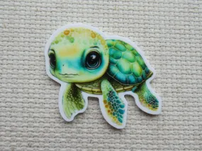 Green Baby Turtle Needle Minder, Cover Minder, Magnet