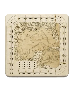 Gulf of Mexico Wooden Cribbage Board