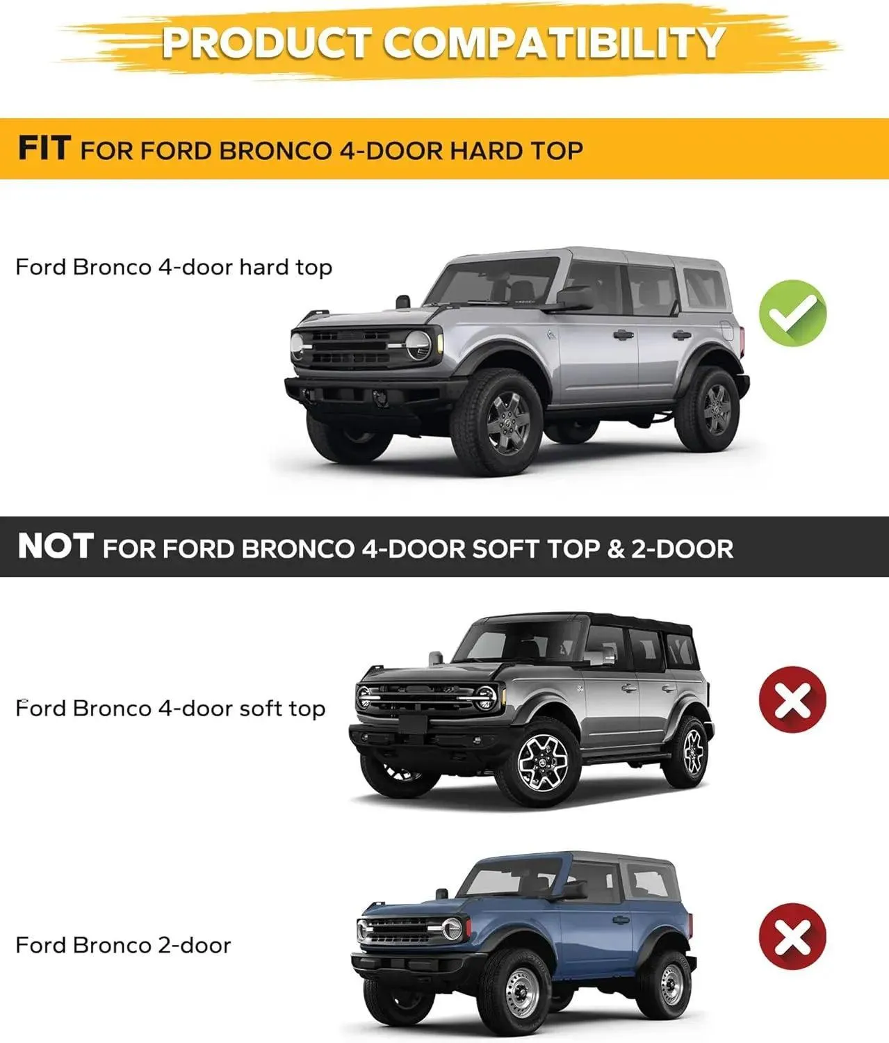 Half Roof Rack for Ford Bronco 4 Door
