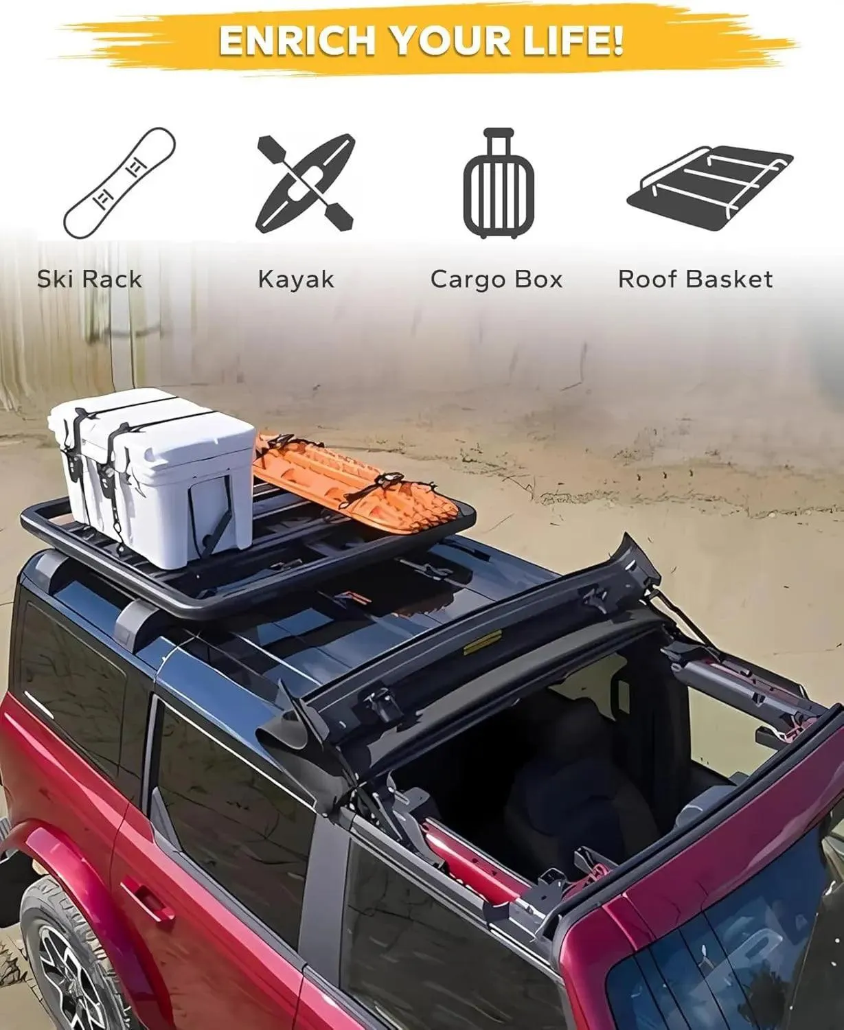 Half Roof Rack for Ford Bronco 4 Door