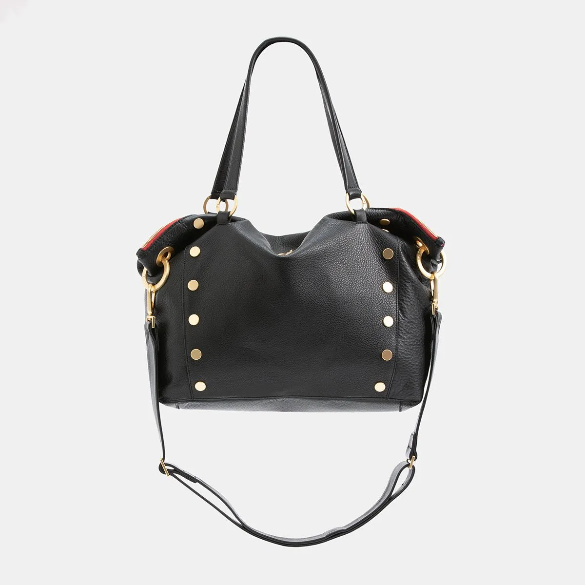 Hammitt Daniel Large Black/Brushed Gold/Red Zip