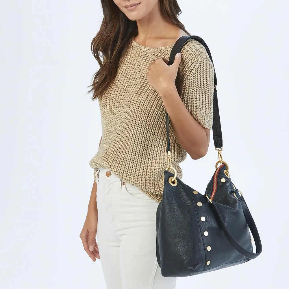 Hammitt Daniel Large Black/Brushed Gold/Red Zip