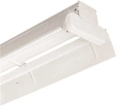 Heavy-Duty Fluorescent Turret 4 Ft. 20% Uplight Multi Volts Uses (3) 32-Watt T8 Lamps
