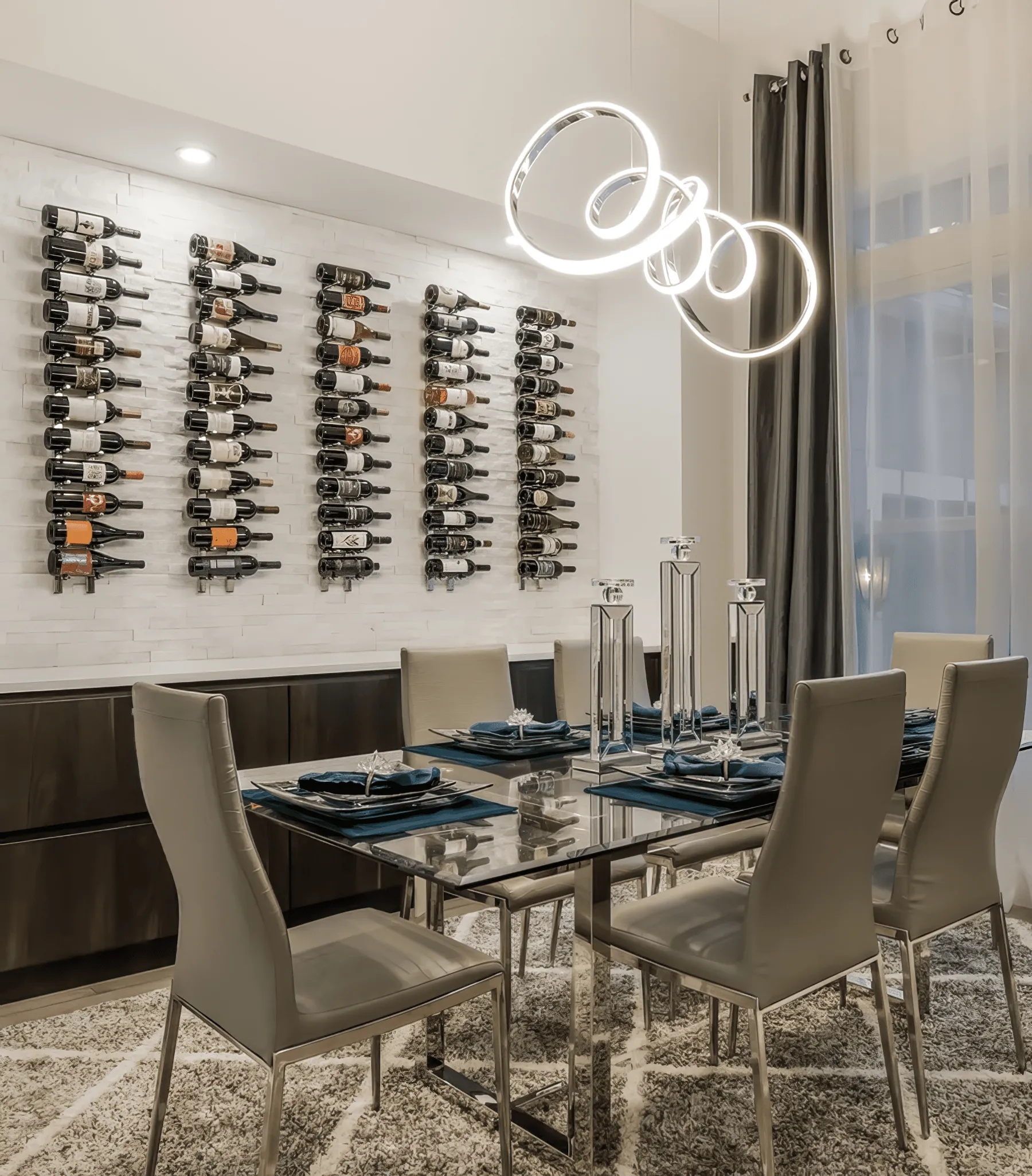 Horizontal HZ Wall Mounted Wine Rails – 4FT Metal Wine Rack (12 To 36 Bottles)
