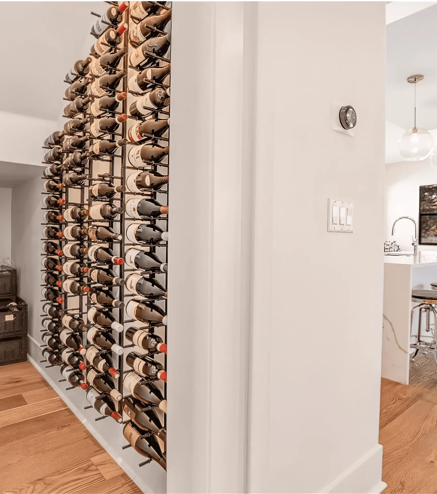 Horizontal HZ Wall Mounted Wine Rails – 4FT Metal Wine Rack (12 To 36 Bottles)