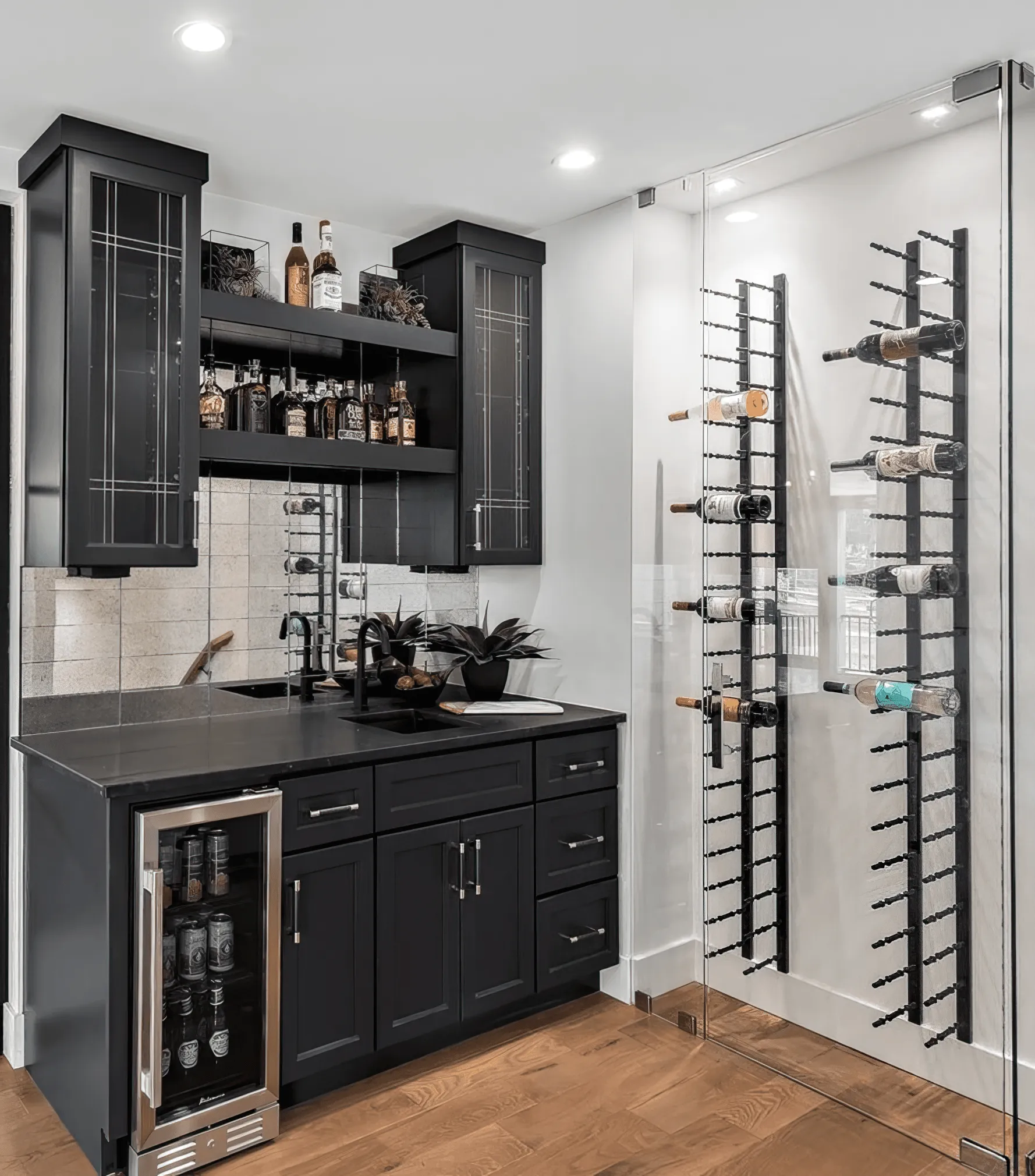 Horizontal HZ Wall Mounted Wine Rails – 4FT Metal Wine Rack (12 To 36 Bottles)
